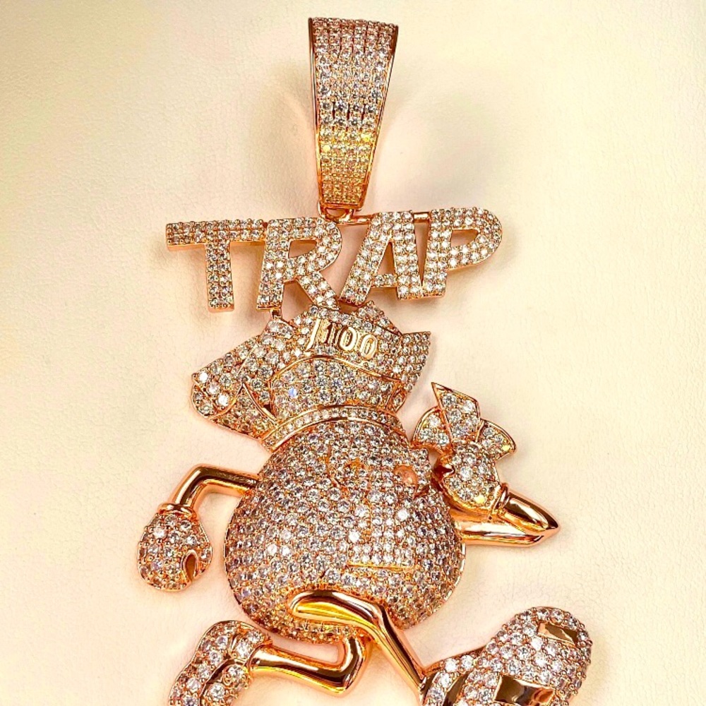 ROSE GOLD CUBAN WITH TRAP PENDANT